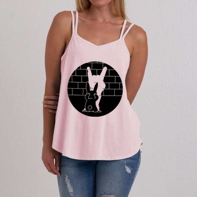 Funny Rabbit Bunny Animal Shadow Puppet Women's Strappy Tank