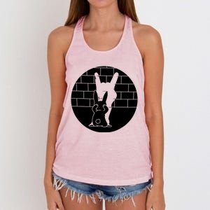 Funny Rabbit Bunny Animal Shadow Puppet Women's Knotted Racerback Tank