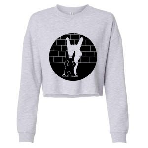 Funny Rabbit Bunny Animal Shadow Puppet Cropped Pullover Crew