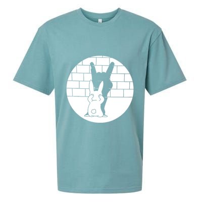 Funny Rabbit Bunny Animal Shadow Puppet Sueded Cloud Jersey T-Shirt