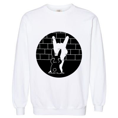 Funny Rabbit Bunny Animal Shadow Puppet Garment-Dyed Sweatshirt