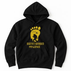 Funny Retro Bigfoot Bigfoot Grabbed My Wiener Design Hoodie