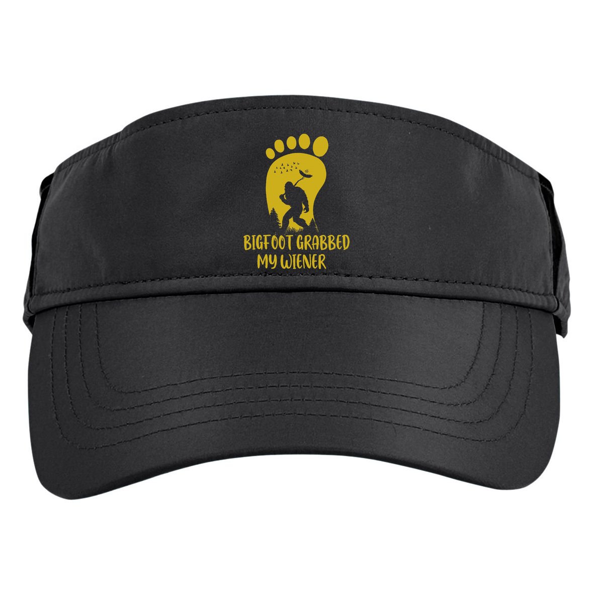 Funny Retro Bigfoot Bigfoot Grabbed My Wiener Design Adult Drive Performance Visor
