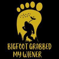 Funny Retro Bigfoot Bigfoot Grabbed My Wiener Design Bucket Hat