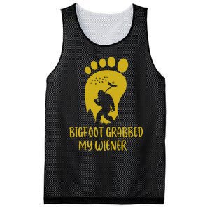 Funny Retro Bigfoot Bigfoot Grabbed My Wiener Design Mesh Reversible Basketball Jersey Tank