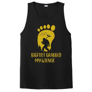 Funny Retro Bigfoot Bigfoot Grabbed My Wiener Design PosiCharge Competitor Tank