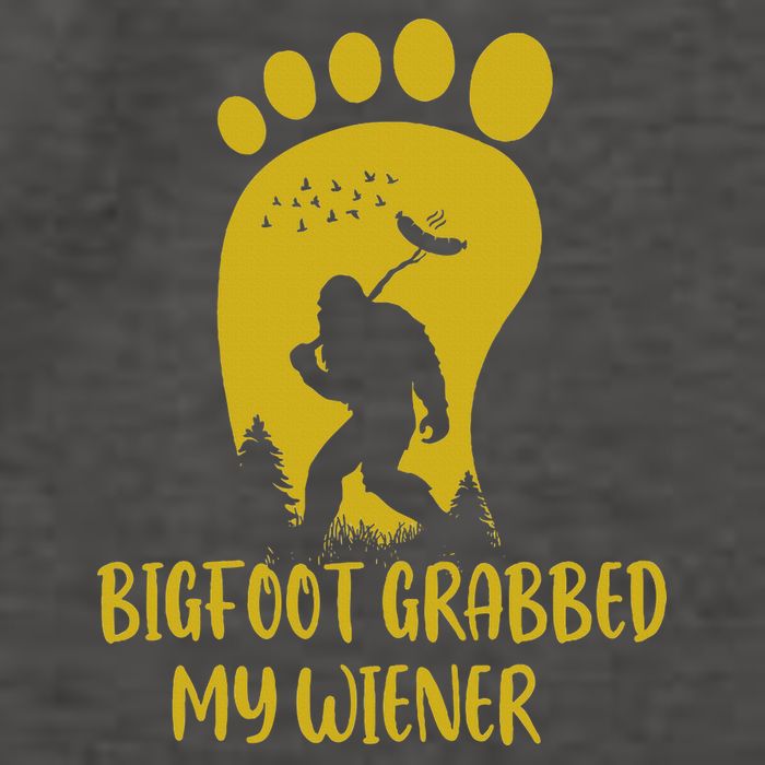 Funny Retro Bigfoot Bigfoot Grabbed My Wiener Design Vector Backpack