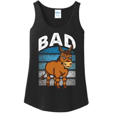 Funny Retro Bad Ass Angry Donkey Ladies Essential Tank