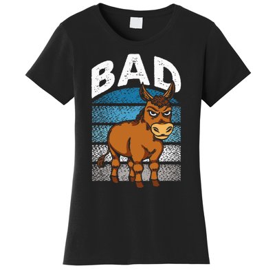 Funny Retro Bad Ass Angry Donkey Women's T-Shirt