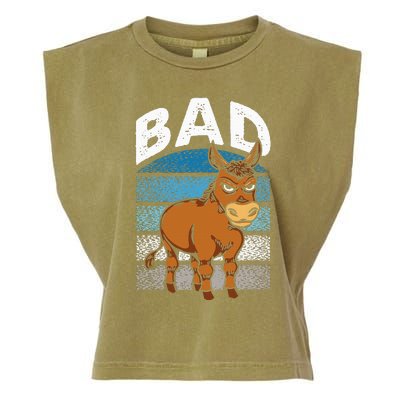 Funny Retro Bad Ass Angry Donkey Garment-Dyed Women's Muscle Tee