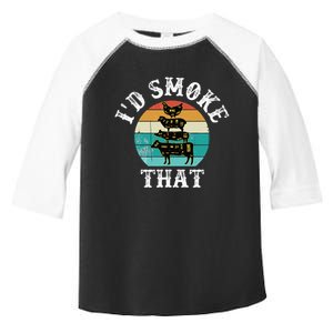 Funny Retro BBQ Party Smoker Chef Dad Gift  I'd Smoke That Toddler Fine Jersey T-Shirt