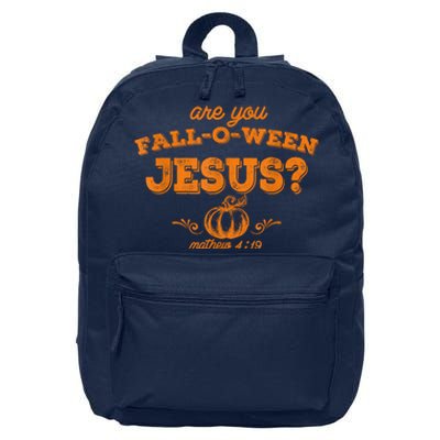 Fall Religious Bible Matthew Are You Falloween Jesus 16 in Basic Backpack