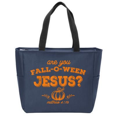 Fall Religious Bible Matthew Are You Falloween Jesus Zip Tote Bag