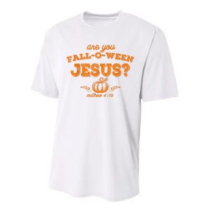 Fall Religious Bible Matthew Are You Falloween Jesus Performance Sprint T-Shirt