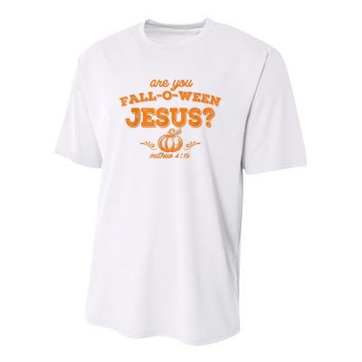 Fall Religious Bible Matthew Are You Falloween Jesus Youth Performance Sprint T-Shirt