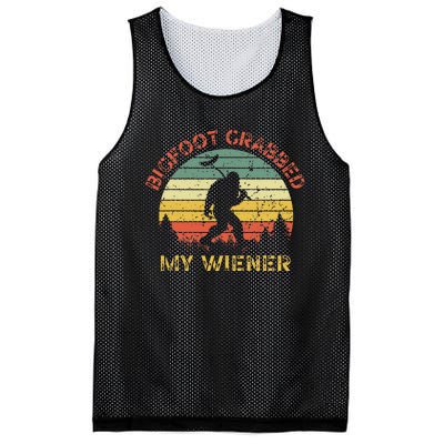 Funny Retro Bigfoot Bigfoot Grabbed My Wiener Mesh Reversible Basketball Jersey Tank