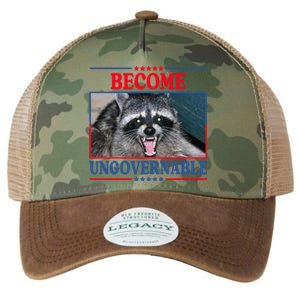 Funny Raccoon Become Ungovernable Legacy Tie Dye Trucker Hat