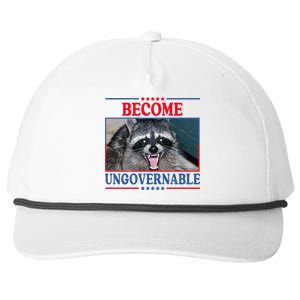 Funny Raccoon Become Ungovernable Snapback Five-Panel Rope Hat