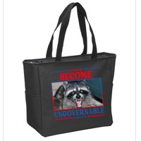 Funny Raccoon Become Ungovernable Zip Tote Bag