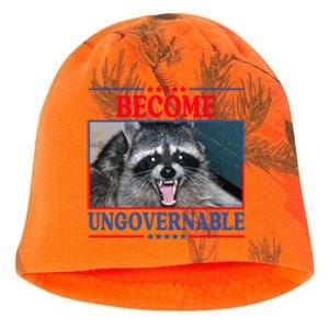 Funny Raccoon Become Ungovernable Kati - Camo Knit Beanie