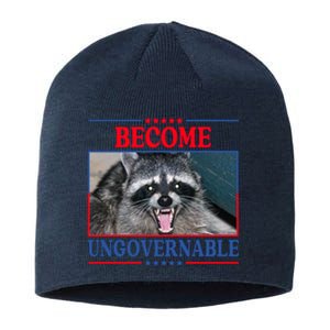 Funny Raccoon Become Ungovernable Sustainable Beanie