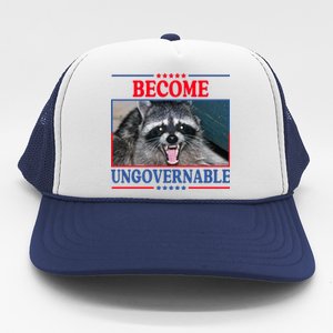 Funny Raccoon Become Ungovernable Trucker Hat