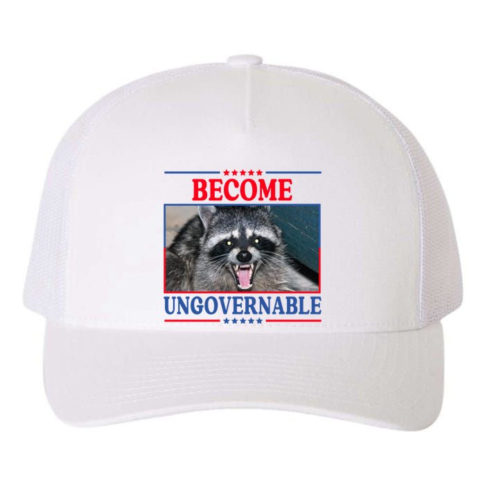 Funny Raccoon Become Ungovernable Yupoong Adult 5-Panel Trucker Hat