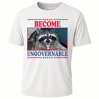 Funny Raccoon Become Ungovernable Cooling Performance Crew T-Shirt