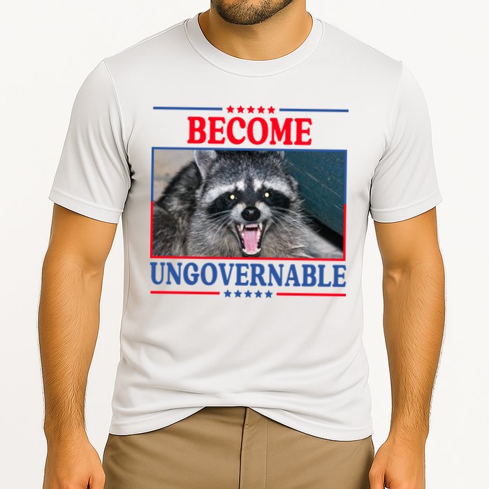 Funny Raccoon Become Ungovernable Cooling Performance Crew T-Shirt
