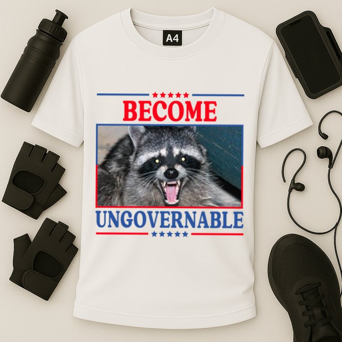 Funny Raccoon Become Ungovernable Cooling Performance Crew T-Shirt