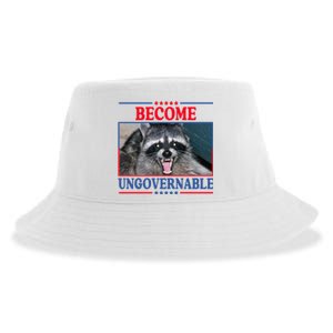 Funny Raccoon Become Ungovernable Sustainable Bucket Hat