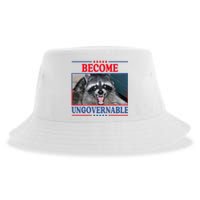 Funny Raccoon Become Ungovernable Sustainable Bucket Hat