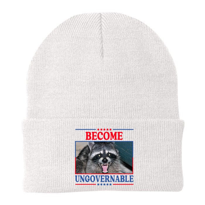 Funny Raccoon Become Ungovernable Knit Cap Winter Beanie