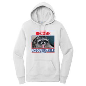 Funny Raccoon Become Ungovernable Women's Pullover Hoodie