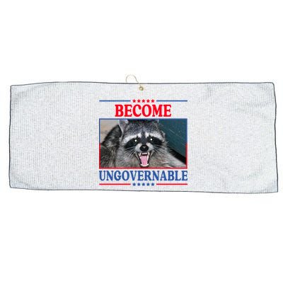 Funny Raccoon Become Ungovernable Large Microfiber Waffle Golf Towel