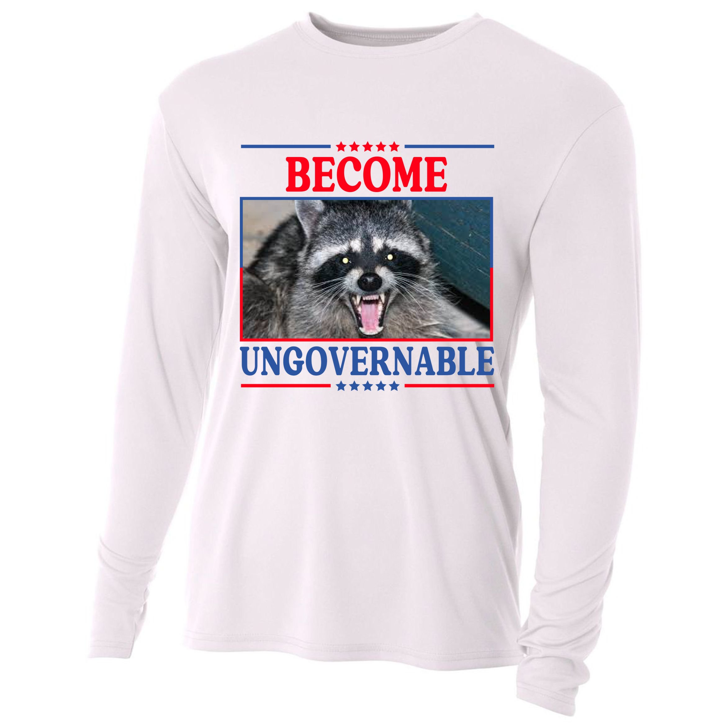 Funny Raccoon Become Ungovernable Cooling Performance Long Sleeve Crew