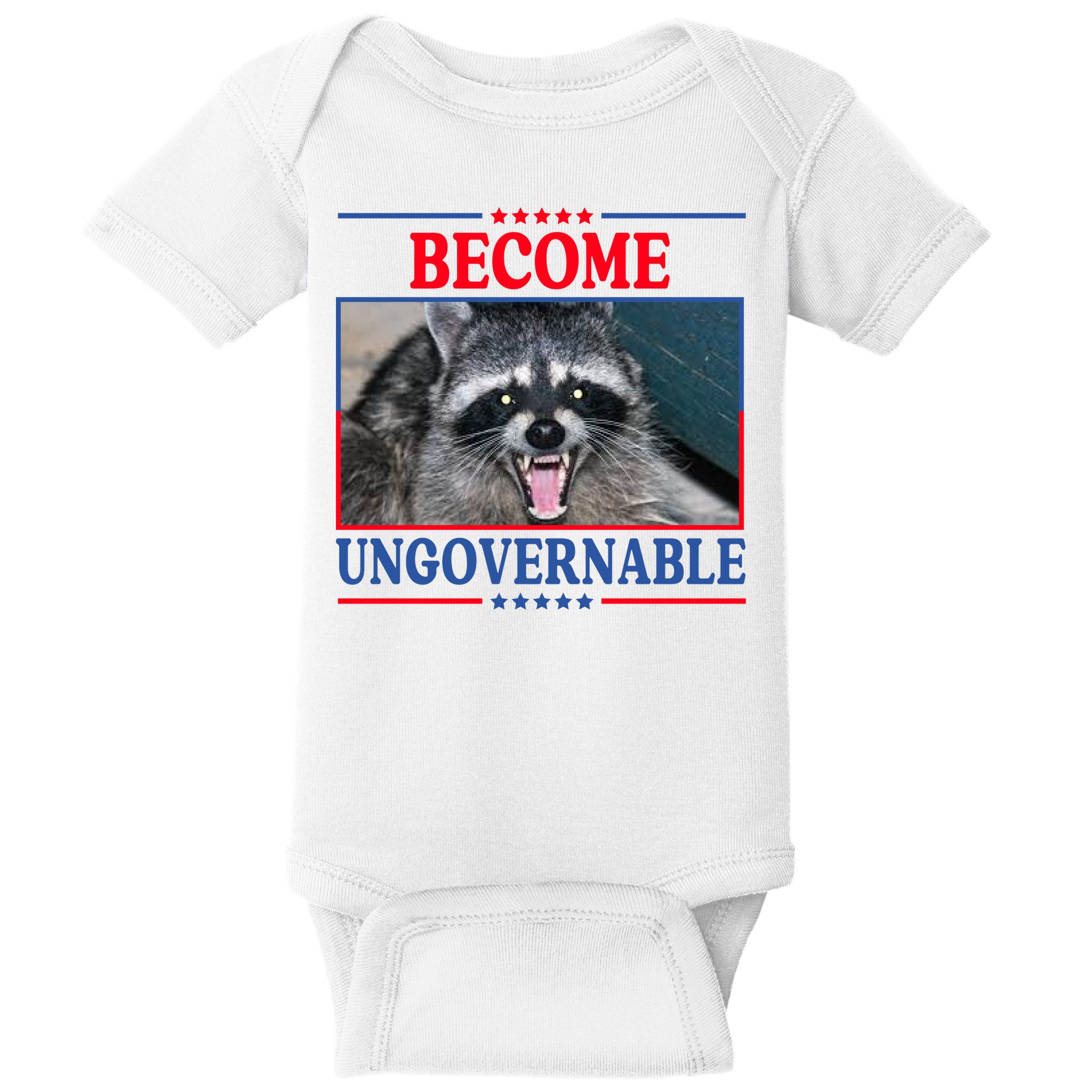 Funny Raccoon Become Ungovernable Baby Bodysuit