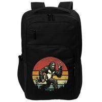 Funny Retro Bigfoot Skater Vintage Sasquatch Skateboarding Impact Tech Backpack