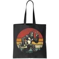 Funny Retro Bigfoot Skater Vintage Sasquatch Skateboarding Tote Bag