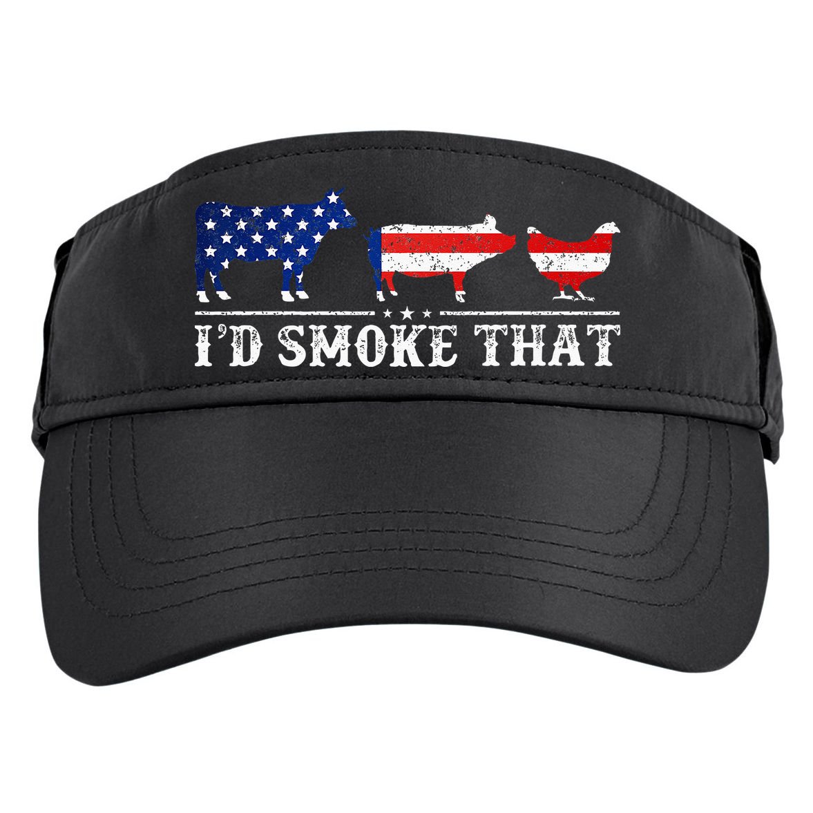 Funny Retro BBQ Party Grill Smoker Chef Dad Id Smoke That Adult Drive Performance Visor