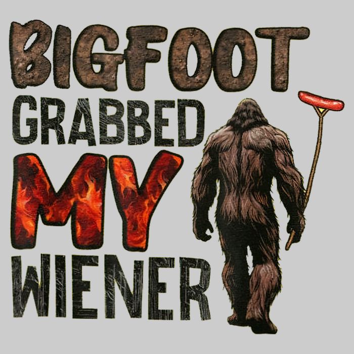 Funny Retro Bigfoot Bigfoot Grabbed My Wiener Design Cooling Performance Crew T-Shirt