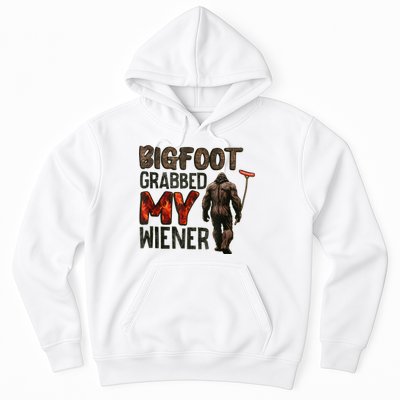 Funny Retro Bigfoot Bigfoot Grabbed My Wiener Design Hoodie