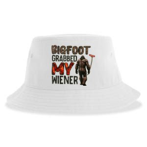 Funny Retro Bigfoot Bigfoot Grabbed My Wiener Design Sustainable Bucket Hat