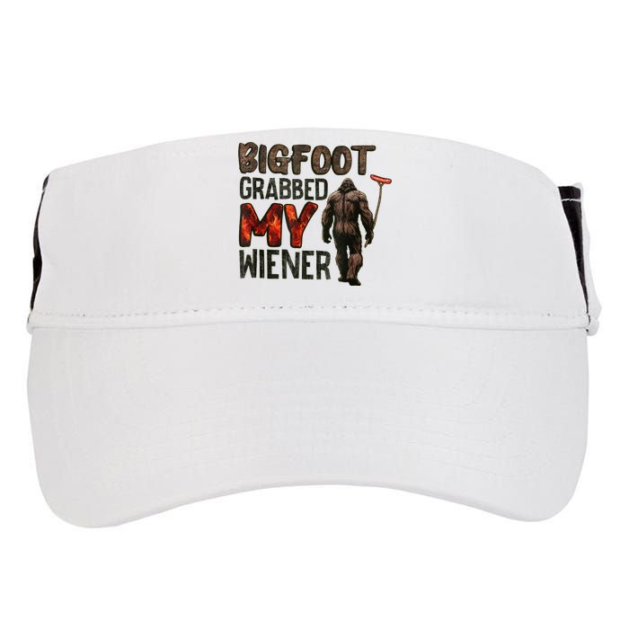 Funny Retro Bigfoot Bigfoot Grabbed My Wiener Design Adult Drive Performance Visor