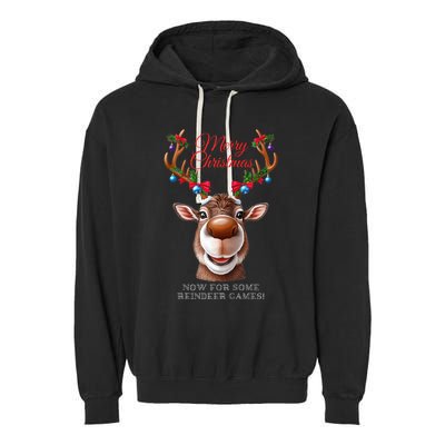 Festive Reindeer Christmas – Holiday Design Zip Hoodie Garment-Dyed Fleece Hoodie