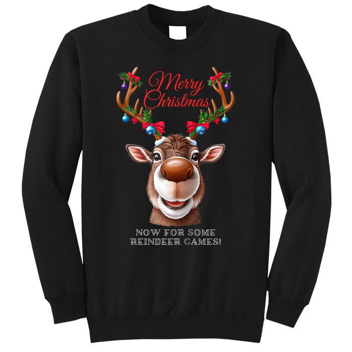 Festive Reindeer Christmas – Holiday Design Zip Hoodie Sweatshirt