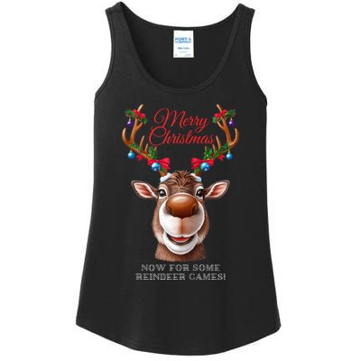 Festive Reindeer Christmas – Holiday Design Zip Hoodie Ladies Essential Tank