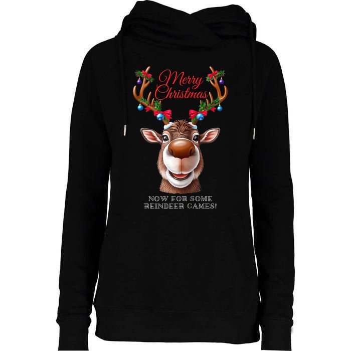 Festive Reindeer Christmas – Holiday Design Zip Hoodie Womens Funnel Neck Pullover Hood