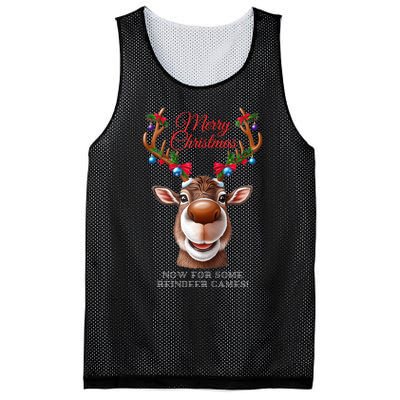 Festive Reindeer Christmas – Holiday Design Zip Hoodie Mesh Reversible Basketball Jersey Tank