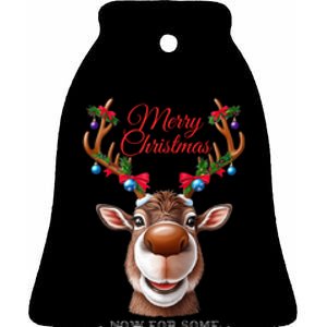 Festive Reindeer Christmas – Holiday Design Zip Hoodie Ceramic Bell Ornament